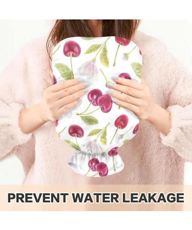 Naanle 2L Large Transparent Hot Water Bottle - Cherries & Flowers Design for Pain Relief & Warmth | Perfect for Bed & Foot Therapy - Buy Online on GoSupps.com