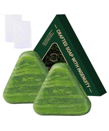 Triangle de barre de shampoing naturel 2 pi ces barres shampoing l'herbe Usman apaisant et renfor ant les cheveux pour femmes et hommes