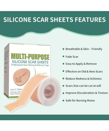 Medical Grade Silicone Scar Sheets (1.57 x 60) - Effective Scar Removal Strips for Acne & Burn Scars - Buy Online on GoSupps.com