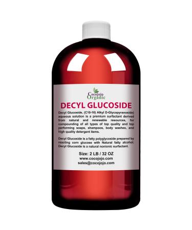 Decyl Glucoside Natural Surfactant - Bulk 32 oz Size - Natural, Plant Derived, Non-GMO, Biodegradable - For Formulations and DIY Skin Care - For Shower Gels, Foaming, Body Soap, Shampoos, Cleansers