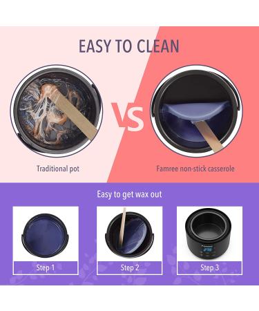 Famree Waxing Kit - Professional Wax Warmer for Hair Removal - Non-Stick Pot with LED Display - Suitable for Sensitive Skin - 17.6 Ounce - Buy Online on GoSupps.com