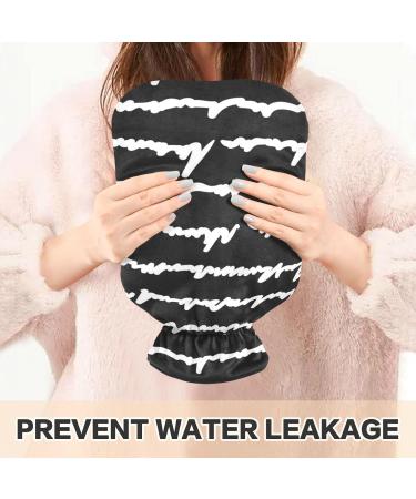 Naanle Stripes Hot Water Bottle with Cover - 1L Transparent Heat Bottle for Bed Hand & Foot Warmer | Pain Relief & Cold Therapy for Winter - Buy Online on GoSupps.com
