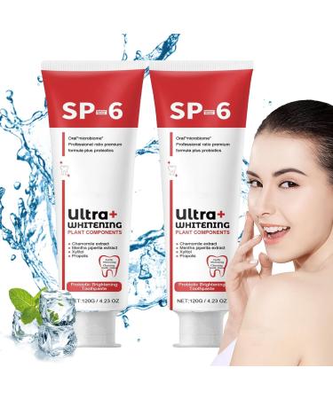 Sp-6 Ultra Whitening Toothpaste 2PCS - Sp 6 Probiotic Ultra Whitening Toothpaste Sp6 Probiotic Brightening Toothpaste Deep Cleaning Care Toothpaste Fresh Breath (SP6-1)