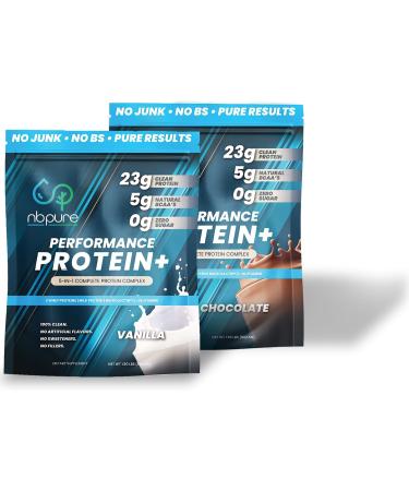 nbpure Performance Protein+: Natural & Clean Protein Powder - 23g Whey Isolate + Milk Protein - Vanilla Flavor No Artificial Ingredients - Ideal for International Shipping - Buy Online on GoSupps.com