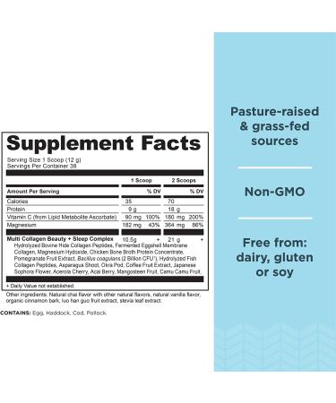 Multi Collagen Protein Beauty + Sleep Vanilla Chai - Dr. Axe | 16.5 oz - Buy Online on GoSupps.com