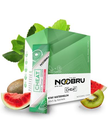 Noobru Cheat Carb Blocker Supplement Kiwi Watermelon Drink Mix | 13 Ingredients | Turbocharge Your Metabolism Weight Management Mental Clarity & Metabolism Support