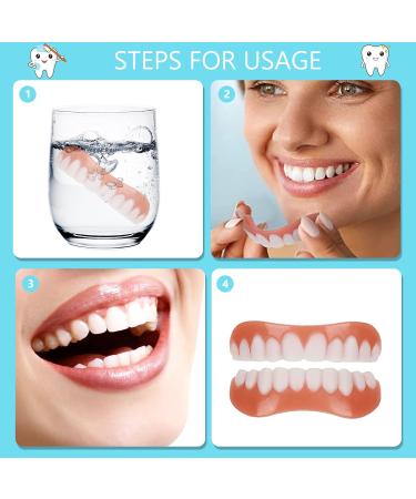 Instant Smile Veneers - 1 Pair False Teeth Top and Bottom Set for Men Women - Cosmetic Whitening with Thermal Beads - Buy Online on GoSupps.com