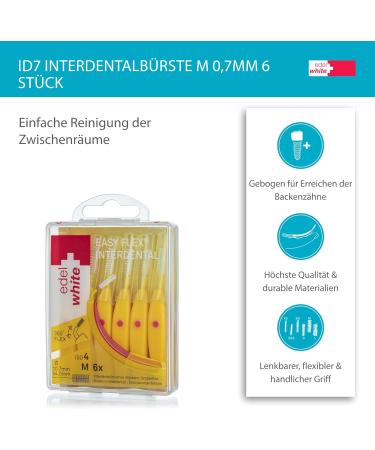 Edel+White ID7 Interdental Brushes M 0.7mm | 6x Gentle Brushes for Tight Spaces - Optimal Tooth Cleaning - Buy Online on GoSupps.com