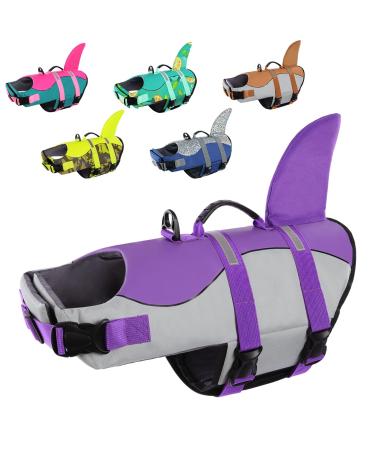 Cit toile life jacket dog sharks light and safe for water sports dog swimming vest with handle and reflective for small medium and large dogs pink green XL XL purple - Buy Online on GoSupps.com