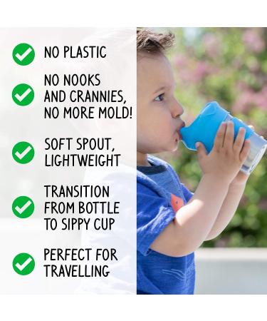 MYINNI Silicone Sippy Cup Lids - 2 pcs Non-Plastic BPA Free Transitioning Stretch Lids | No Leaks, Spill Proof, Reusable - Green/Orange - Buy Online on GoSupps.com