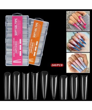 JSGHGDF 1 Box Full Cover Tips Clear Gel False s Press On s for Extension Manicure Salon trapeoidal nails - Buy Online on GoSupps.com