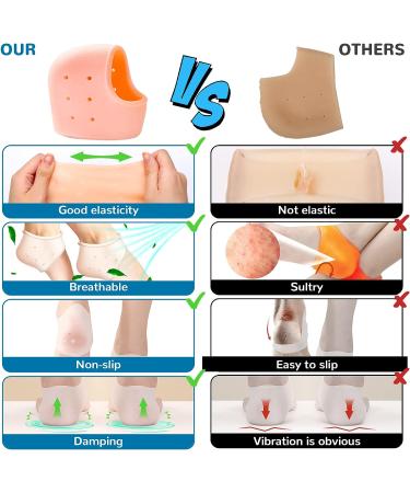 12pcs Silicone Heel Protectors - Gel Cups for Heel Pain Relief | Breathable Cushions for Plantar Fasciitis | Blister Prevention Pads for Men and Women - Universal Fit - Buy Online on GoSupps.com