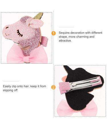 Lurrose 10Pcs Glitter Hair Clips - Rainbow Cherry Unicorn Shiny Crocodile Clips for Girls | International Shipping - Buy Online on GoSupps.com