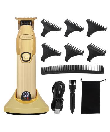 Kemei Hair Clipper for Men Professional Hair Trimmer Barbers Beard Trimmer Cordless Rechargeable Hair Cutting Grooming Kit with 6 Guide Comb T Blade Trimmer LED Display Gold - Buy Online on GoSupps.com