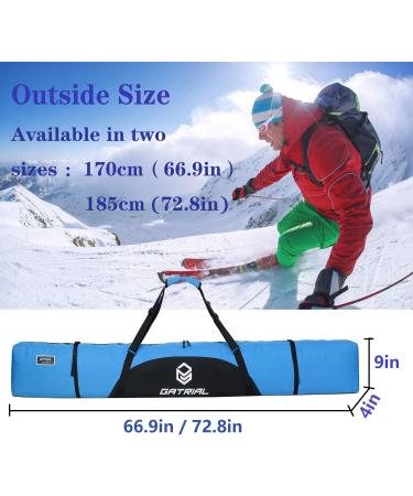 G GATRIAL Snow Padded Ski Bag for Air Travel - Blue-185 | Single Carry Case for Skis, Gear & Accessories - Buy Online on GoSupps.com
