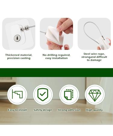 4 Pack Refrigerator Locks with Keys - Child Safety Locks for Closets Drawers & Windows - No Drill Installation - 2 Black & 2 White - Buy Online on GoSupps.com