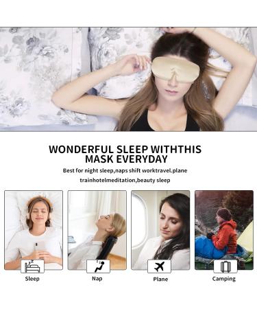 Mulberry Silk Sleep Mask - Adjustable Eye Mask for Women and Men - Ideal for Travel, Home, and Office - Gold - Buy Online on GoSupps.com