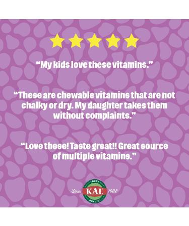 KAL Dinosaurs MultiSaurus Vitamins & Minerals - Berry, Grape & Orange - 90 Chewables - Buy Online on GoSupps.com