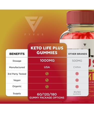 (2 Pack) Keto Life ACV Gummies KetoLife Advanced Strength Apple Cider Vinegar Ultimate Health Supplement Gummy Compl ment Alimentaire Ultime pour la Sant KetoLife Advanced Strength (120 Gummies) - Buy Online on GoSupps.com