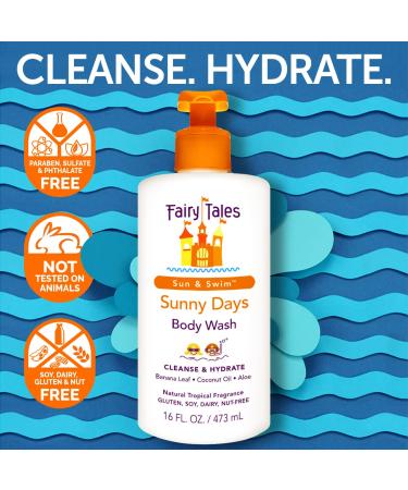Fairy Tales Sunny Days Chlorine Removal Body Wash - 16oz Pump - For Swimmers of All Ages - Removes Chlorine, Salt, and Sunscreen Safely - No Harsh Chemicals - Buy Online on GoSupps.com