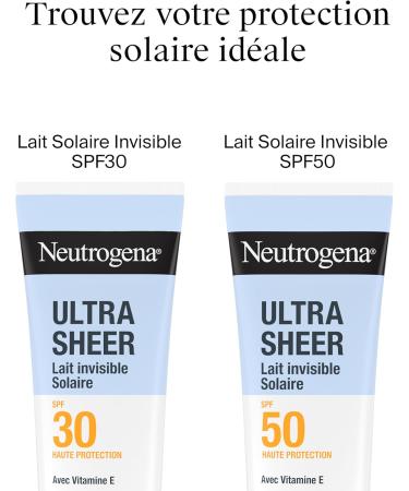 Neutrogena Lait Solaire invisible Ultra Sheer SPF 30 UVB + UVA (200 ml) Cr me solaire visage et corps antioxydante Sec au toucher absorption rapide r siste bien la transpiration et l eau - Buy Online on GoSupps.com