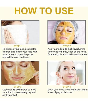Gold Peel Off Face Masks - Snake Venom Gold Mask Retinol Gold Mask For Controlling Acne Oil And Refining Pores Anti Wrinkle Deep Cleansing Face Mask Skin Care Face Firming Mask 100g - Buy Online on GoSupps.com