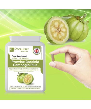 Garcinia Cambogia with Chromium 1000mg | 60 Capsules | Vegan-Friendly | Maximum Strength Extract | Made in UK - Buy Online on GoSupps.com