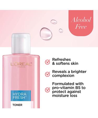 L'Oreal Paris HydraFresh Toner - Alcohol-Free Face Toner with Pro-Vitamin B5 for Smooth & Bright Complexion 8.5 Fl Oz (Pack of 2) - Buy Online on GoSupps.com
