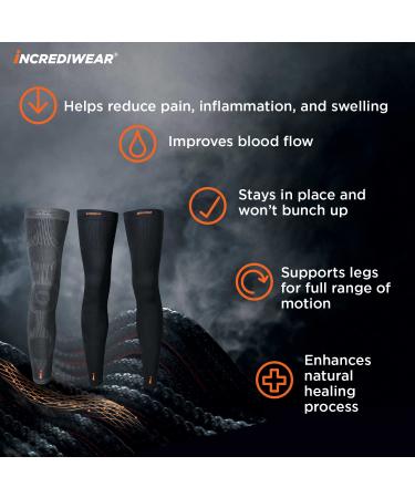 Incrediwear Full Length Leg Sleeve Large - Pain Relief, Muscle Recovery, Swelling Reduction - Promotes Circulation - Men & Women - Buy Online on GoSupps.com