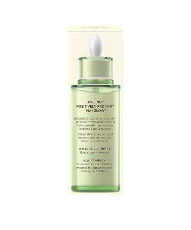 Aveeno Positively Radiant MaxGlow Infusion Drops - Soy & Kiwi Complex Serum 1.35 fl. oz - Buy Online on GoSupps.com