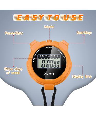 12 Pcs Digital Stopwatch Timer for Sports - Multi Function Stopwatch with Lanyard - Large Display Waterproof Alarm - Fitness Referees - (Variety of Colors) - Buy Online on GoSupps.com