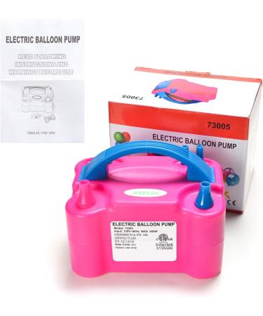 AGPTEK Electric Air Balloon Pump 110V 600W - Rose Red Dual Nozzle Inflator/Blower for Party Decoration - Buy Online on GoSupps.com