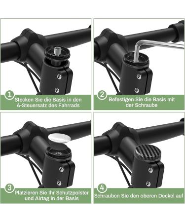 EFEALL Anti-Theft AirTag Bike Mount - Hidden Airtag Holder for Headset Tube 31.8mm - Carbon Pattern, 1 Pack - Buy Online on GoSupps.com