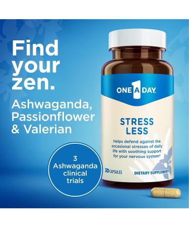 Occasional Stress Relief Supplement with Ashwagandha, Passionflower & Valerian Extracts - 30 Capsules - Buy Online on GoSupps.com
