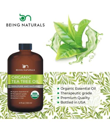 Organic Tea Tree Essential Oil 4 FL OZ - 100% Pure & Natural - Premium Quality with Glass Dropper - Buy Online on GoSupps.com