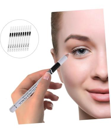 PLAFOPE 40 Pcs Lying Silkworm Eyeliner Highlighter Eye Liner Pen Makeup Eyeliners Gel Wooden Pole White - Buy Online on GoSupps.com