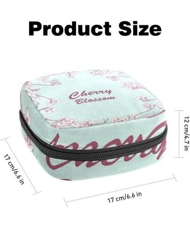 Cherry Blossom Menstrual Cup & Pad Storage Bag - Mint Green, Portable Period Pouch for Women & Teens - Multi-colored - Buy Online on GoSupps.com