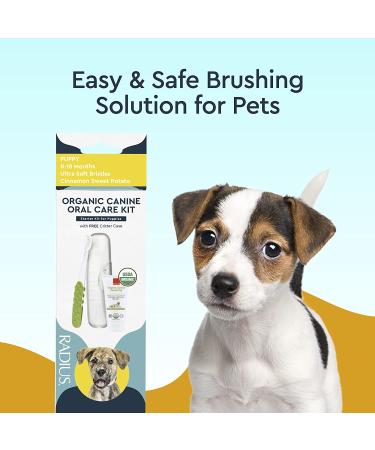 RADIUS Puppy Kit: USDA Organic Dog Toothbrush & Toothpaste - Ultra Soft Bristles for Dental Care - Buy Online on GoSupps.com