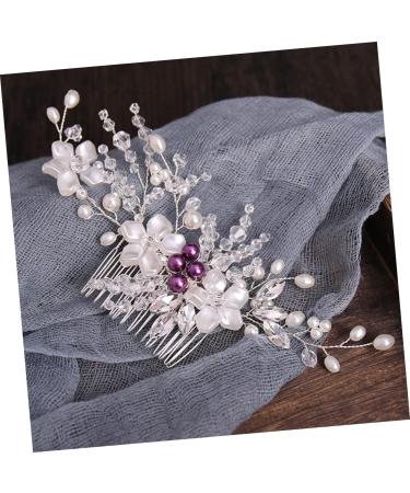 FRCOLOR 1pc Braided Flower Comb Pearl Hair Comb Diy Bridal Hair Comb Handmade Wedding Crystal Hair Comb Wedding Side Combs Rhinestone Hair Pearl Hair Pin The Side Wire White Bride Flowers - Buy Online on GoSupps.com