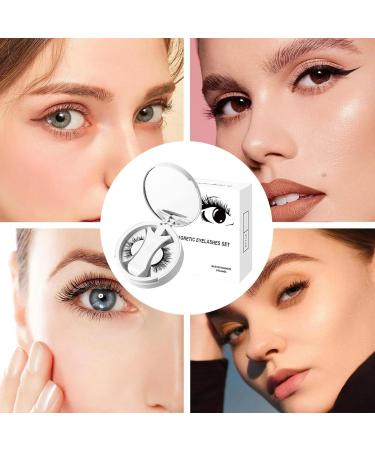 Natural Magnetic Eyelashes - Creative Magnets False Eyelashes - Natural Look Magnetic Eyelashes with Applicator Reusable Magnetic Lashes No Glue 3 Magnet False Eyelashes - Buy Online on GoSupps.com