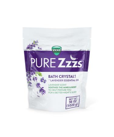 ZzzQuil PURE Zzzs Bath Crystals Bath Bomb Non-Medicated Bath Salts with Lavender Essential Oil 36oz (OLD)