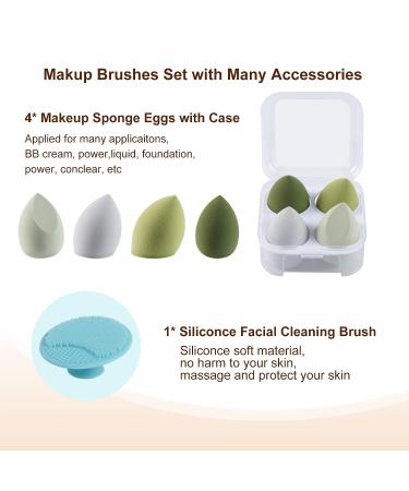 23-Piece Makeup Brushes Set: Foundation, Eyeshadow, Blush - Everyday Essentials Kit (Green) - Buy Online on GoSupps.com