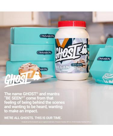 GHOST Vegan Protein Powder Cinnabon - 2lb 20g of Protein - Plant-Based Pea & Organic Pumpkin Protein - Post Workout & Nutrition Shakes Smoothies & Baking - Soy & Gluten-Free - Buy Online on GoSupps.com