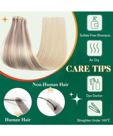 Easyouth Real Hair Clip-in Balayage Extensions - Ash Blonde Mix Remy 5pcs 70g #18/26 #18/26/60 - Buy Online on GoSupps.com