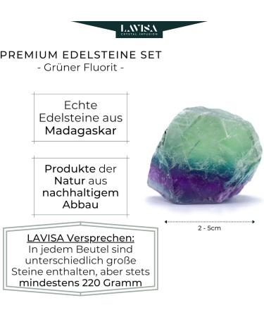 Lavisa Premium Healing Stones & Gemstones Set | 100% Natural Crystals for Decoration & Water Treatment | Gem Water Basic Mixture (Green Fluorite) - Buy Online on GoSupps.com