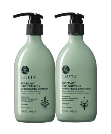 Luseta Ensemble shampooing et apr s-shampoing la menthe au romarin pour des m ches plus fortes plus paisses et plus longues Brillance douce anti-chute et amincissement formule de croissance