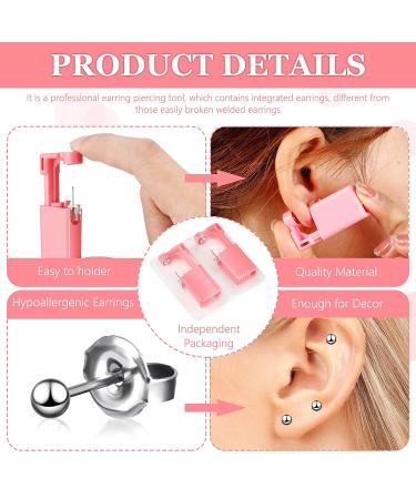 6-Piece Ear Piercing Gun Kit with Disposable Nose Piercer and Studs - Bead Style Pink - Buy Online on GoSupps.com