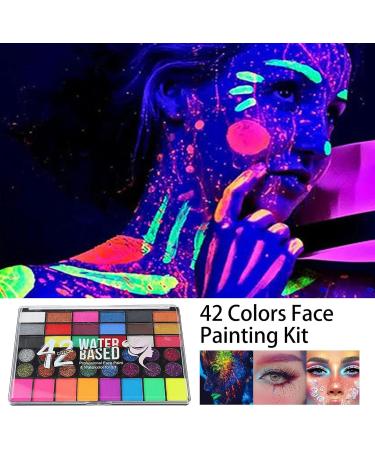Couleur faciale - Water-based make -up | Couleur du visage bas sur l'eau | Palette de maquillage d'Halloween de 42 couleurs pour le corps du corps Couc sensible Skin pour Festival Aspect - Buy Online on GoSupps.com