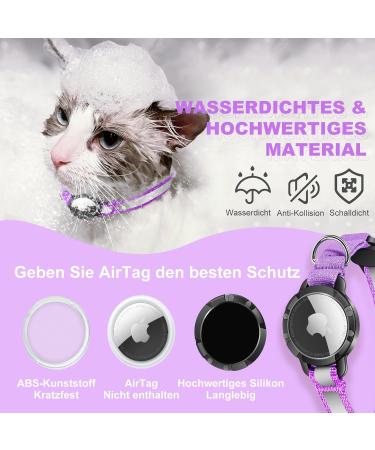 Waterproof Reflective Airtag Cat Collar - XS Purple (18-23cm) with Safety Lock for Kittens & Small Dogs - Buy Online on GoSupps.com