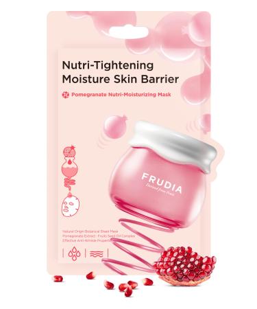 FRUDIA WELCOS Pomegranate Nutri-Moisturizing Mask | Face Firming Mask w/Pomegranate extract BL-FILL UP Vegan Collagen | Korean Face Mask Skin Care for Men & Women | Facial Masks (Pack of 10)